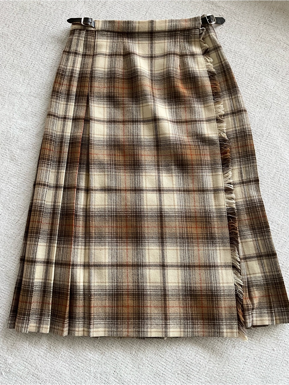 Vintage Laird-Portch Scotland Pure Wool Tartan Kilt Skirt Plaid Midi 6 - Picture 7 of 12